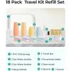 image:imageBAGSMART 18 Pack TSA Approved Travel Bottles for Toiletries Leak Proof Silicone Travel Size Containers Bottles for Shampoo MacaronPurple