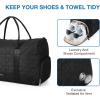 image:imageBAGSMART Black 40L Travel Duffle Bag with Shoes Compartment Carry On Weekender Overnight Bag for Men Women