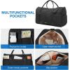 image:imageBAGSMART Black 40L Travel Duffle Bag with Shoes Compartment Carry On Weekender Overnight Bag for Men Women