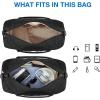 image:imageBAGSMART Black 40L Travel Duffle Bag with Shoes Compartment Carry On Weekender Overnight Bag for Men Women