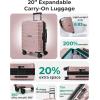 image:imageBAGSMART Carry On Luggage 19 L x14 W x9 H Airline Approved with Spinner Wheels Lightweight 20 Inch Luggage with TSA Lock Expandable Hard Shell Carry On Suitcases for Men Women Royal BlueRose Gold