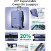 image:imageBAGSMART Carry On Luggage 19 L x14 W x9 H Airline Approved with Spinner Wheels Lightweight 20 Inch Luggage with TSA Lock Expandable Hard Shell Carry On Suitcases for Men Women Royal BlueSlate Blue