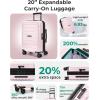 image:imageBAGSMART Carry On Luggage 19 L x14 W x9 H Airline Approved with Spinner Wheels Lightweight 20 Inch Luggage with TSA Lock Expandable Hard Shell Carry On Suitcases for Men Women Royal BluePink