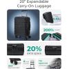 image:imageBAGSMART Carry On Luggage 19 L x14 W x9 H Airline Approved with Spinner Wheels Lightweight 20 Inch Luggage with TSA Lock Expandable Hard Shell Carry On Suitcases for Men Women Royal BlueBlack