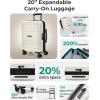 image:imageBAGSMART Carry On Luggage 19 L x14 W x9 H Airline Approved with Spinner Wheels Lightweight 20 Inch Luggage with TSA Lock Expandable Hard Shell Carry On Suitcases for Men Women Royal BlueWhite