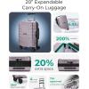 image:imageBAGSMART Carry On Luggage 19 L x14 W x9 H Airline Approved with Spinner Wheels Lightweight 20 Inch Luggage with TSA Lock Expandable Hard Shell Carry On Suitcases for Men Women Royal BlueRose Purple