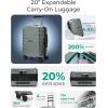 image:imageBAGSMART Carry On Luggage 19 L x14 W x9 H Airline Approved with Spinner Wheels Lightweight 20 Inch Luggage with TSA Lock Expandable Hard Shell Carry On Suitcases for Men Women Royal BlueOlive