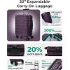 image:imageBAGSMART Carry On Luggage 19 L x14 W x9 H Airline Approved with Spinner Wheels Lightweight 20 Inch Luggage with TSA Lock Expandable Hard Shell Carry On Suitcases for Men Women Royal BluePurple
