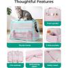 image:imageBAGSMART Cat Carrier SoftSided Pet Carrier for Small Medium Cats Dogs Puppy Quilted Collapsible Puffy Travel Bag Up to 20 Lbs PinkMDark Grey