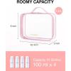 image:imageBAGSMART Clear Toiletry Bag TSA Approved Travel Toiletry Bag Carry On Travel Accessories Bag Airport Airline Quart Size Bags waterresistant Makeup Bag for WomenClear Pinkwith handle180 open