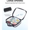 image:imageBAGSMART Clear Toiletry Bag TSA Approved Travel Toiletry Bag Carry On Travel Accessories Bag Airport Airline Quart Size Bags waterresistant Makeup Bag for WomenBasic Blackwith handle180 open