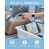 image:imageBAGSMART Clear Toiletry Bag TSA Approved Travel Toiletry Bag Carry On Travel Accessories Bag Airport Airline Quart Size Bags waterresistant Makeup Bag for WomenBasic Blackwith handle180 open