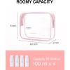 image:imageBAGSMART Clear Toiletry Bag TSA Approved Travel Toiletry Bag Carry On Travel Accessories Bag Airport Airline Quart Size Bags waterresistant Makeup Bag for WomenAngelic Pink