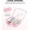 image:imageBAGSMART Clear Toiletry Bag TSA Approved Travel Toiletry Bag Carry On Travel Accessories Bag Airport Airline Quart Size Bags waterresistant Makeup Bag for WomenClear Pinkwith handle180 open