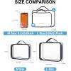 image:imageBAGSMART Clear Toiletry Bag TSA Approved Travel Toiletry Bag Carry On Travel Accessories Bag Airport Airline Quart Size Bags waterresistant Makeup Bag for WomenBlackwith handle180 open