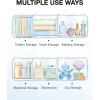image:imageBAGSMART Clear Toiletry Bag TSA Approved Travel Toiletry Bag Carry On Travel Accessories Bag Airport Airline Quart Size Bags waterresistant Makeup Bag for WomenDistinct Blue