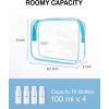 image:imageBAGSMART Clear Toiletry Bag TSA Approved Travel Toiletry Bag Carry On Travel Accessories Bag Airport Airline Quart Size Bags waterresistant Makeup Bag for WomenDistinct Blue