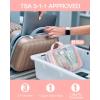 image:imageBAGSMART Clear Toiletry Bag TSA Approved Travel Toiletry Bag Carry On Travel Accessories Bag Airport Airline Quart Size Bags waterresistant Makeup Bag for WomenClear Pinkwith handle180 open