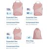 image:imageBAGSMART Compression Packing Cubes  6 Set Travel Packing Cubes for Suitcases Compression Suitcase Organizers with Shoe Bag01Baby Pink