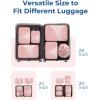 image:imageBAGSMART Compression Packing Cubes  6 Set Travel Packing Cubes for Suitcases Compression Suitcase Organizers with Shoe Bag01Baby Pink