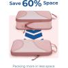 image:imageBAGSMART Compression Packing Cubes  6 Set Travel Packing Cubes for Suitcases Compression Suitcase Organizers with Shoe Bag01Baby Pink