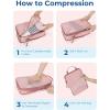 image:imageBAGSMART Compression Packing Cubes  6 Set Travel Packing Cubes for Suitcases Compression Suitcase Organizers with Shoe Bag01Baby Pink