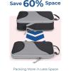 image:imageBAGSMART Compression Packing Cubes  6 Set Travel Packing Cubes for Suitcases Compression Suitcase Organizers with Shoe Bag03Black
