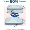 image:imageBAGSMART Compression Packing Cubes  6 Set Travel Packing Cubes for Suitcases Compression Suitcase Organizers with Shoe Bag03Light Blue