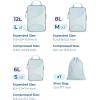 image:imageBAGSMART Compression Packing Cubes  6 Set Travel Packing Cubes for Suitcases Compression Suitcase Organizers with Shoe Bag03Light Blue