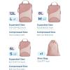 image:imageBAGSMART Compression Packing Cubes  6 Set Travel Packing Cubes for Suitcases Compression Suitcase Organizers with Shoe Bag04Brier Rose