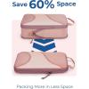 image:imageBAGSMART Compression Packing Cubes  6 Set Travel Packing Cubes for Suitcases Compression Suitcase Organizers with Shoe Bag04Brier Rose