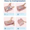 image:imageBAGSMART Compression Packing Cubes  6 Set Travel Packing Cubes for Suitcases Compression Suitcase Organizers with Shoe Bag04Brier Rose