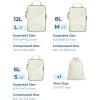 image:imageBAGSMART Compression Packing Cubes  6 Set Travel Packing Cubes for Suitcases Compression Suitcase Organizers with Shoe Bag05White Opal