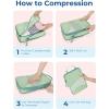 image:imageBAGSMART Compression Packing Cubes  6 Set Travel Packing Cubes for Suitcases Compression Suitcase Organizers with Shoe Bag07Kohlrabi Green