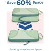 image:imageBAGSMART Compression Packing Cubes  6 Set Travel Packing Cubes for Suitcases Compression Suitcase Organizers with Shoe Bag07Kohlrabi Green
