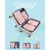 image:imageBAGSMART Compression Packing Cubes 6 Set4 Set2 Set Travel Packing Cubes for Carry on Suitcases Compression Suitcase Organizers Bag Set amp Travel Cubes for Luggage Lightweight Packing OrganizersBaby Pink
