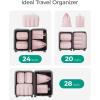 image:imageBAGSMART Compression Packing Cubes for Travel 654set Lightweight Packing Organizers Summer Travel Essentials Suitcase Organizer Bags Set02Blue