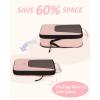 image:imageBAGSMART Compression Packing Cubes for Travel 654set Lightweight Packing Organizers Summer Travel Essentials Suitcase Organizer Bags SetBBaby Pink