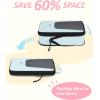 image:imageBAGSMART Compression Packing Cubes for Travel 654set Lightweight Packing Organizers Summer Travel Essentials Suitcase Organizer Bags SetCLight Blue