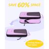 image:imageBAGSMART Compression Packing Cubes for Travel 654set Lightweight Packing Organizers Summer Travel Essentials Suitcase Organizer Bags SetILight Purple