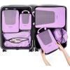 image:imageBAGSMART Compression Packing Cubes for Travel 654set Lightweight Packing Organizers Summer Travel Essentials Suitcase Organizer Bags SetILight Purple