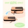 image:imageBAGSMART Compression Packing Cubes for Travel 654set Lightweight Packing Organizers Summer Travel Essentials Suitcase Organizer Bags SetLSunset Oranger