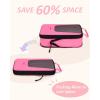 image:imageBAGSMART Compression Packing Cubes for Travel 654set Lightweight Packing Organizers Summer Travel Essentials Suitcase Organizer Bags SetMBarbie Powder