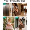 image:imageBAGSMART Corduroy Beach Tote Bag for Women TravelWork Small Crossbody Bag for TeacherNurse  12L fits 14 laptop 40oz tumbler holder 5L fits Kindle w zipper pockets For work travel mothers day gifts01spring Green