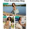 image:imageBAGSMART Corduroy Beach Tote Bag for Women TravelWork Small Crossbody Bag for TeacherNurse  12L fits 14 laptop 40oz tumbler holder 5L fits Kindle w zipper pockets For work travel mothers day gifts01spring Green