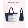 image:imageBAGSMART Crush Tote Bag for Women 20L Puffer Work Tote with Zipper Travel Essentials Quilted Nurse Hospital BagNavy Blue