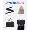 image:imageBAGSMART Duffle Bag 37L Large Carry On Weekender Overnight Bag with Wet Pocket  Laptop Compartment And Shoes Bag for for Women Travel Business Trips SportsBlack