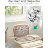 image:imageBAGSMART Electronics Organizer Travel Case Cord Organizer for Women Travel Cable Bag BeigeADouble Layer Beige
