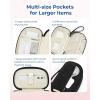 image:imageBAGSMART Electronics Organizer Travel Case Cord Organizer for Women Travel Cable Bag BeigeDouble Layer Black