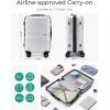 image:imageBAGSMART Expandable Carry On Luggage 22x14x9 Airline Approved 1OO PC Lightweight Hard Shell Suitcase 20 Inch Travel Luggage with Spinner Wheels Waterproof Rolling Suitcase BlackSilver